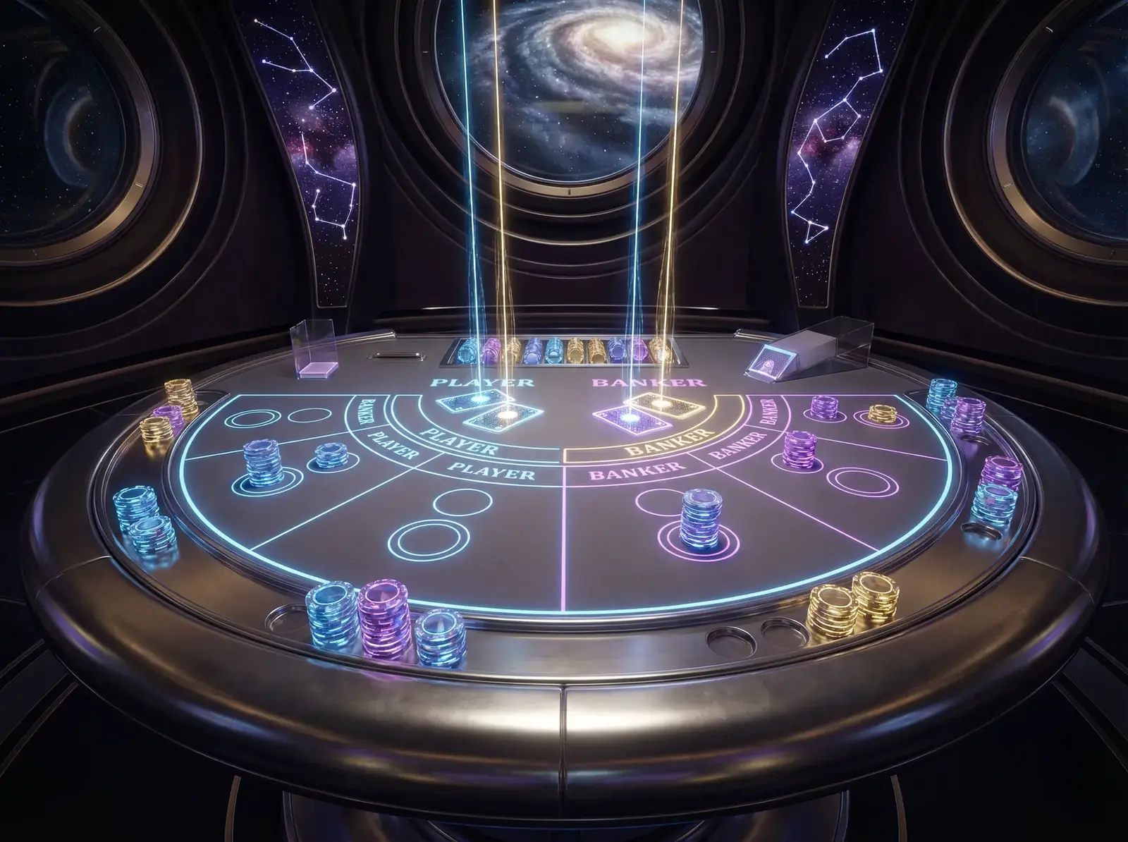 大乐透真人百家乐全息投影牌桌俯视图